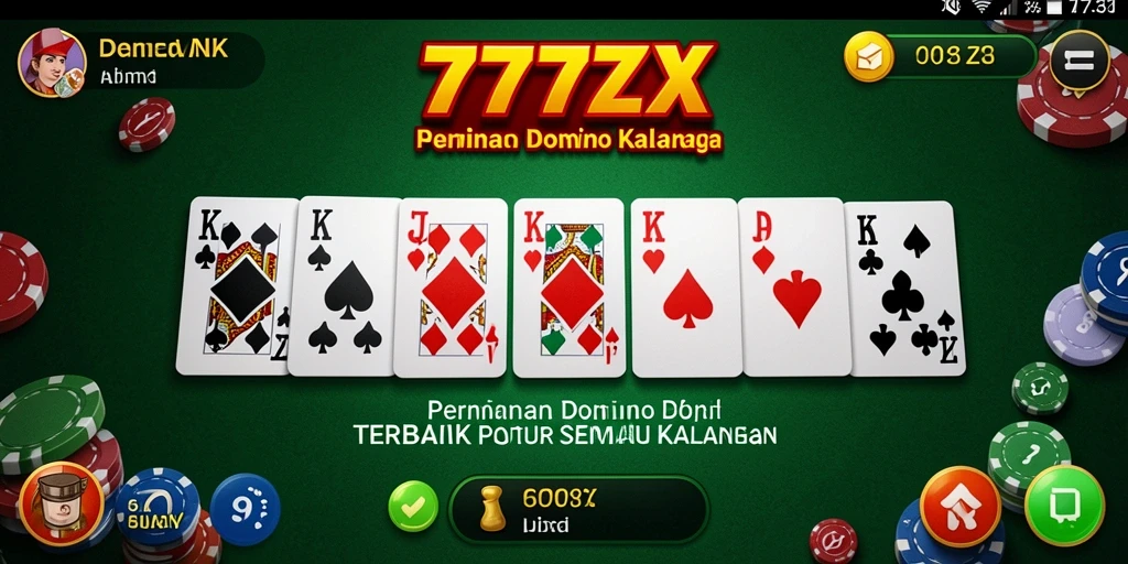 Tampilan gameplay seru dari 777ZX dalam permainan Domino.
