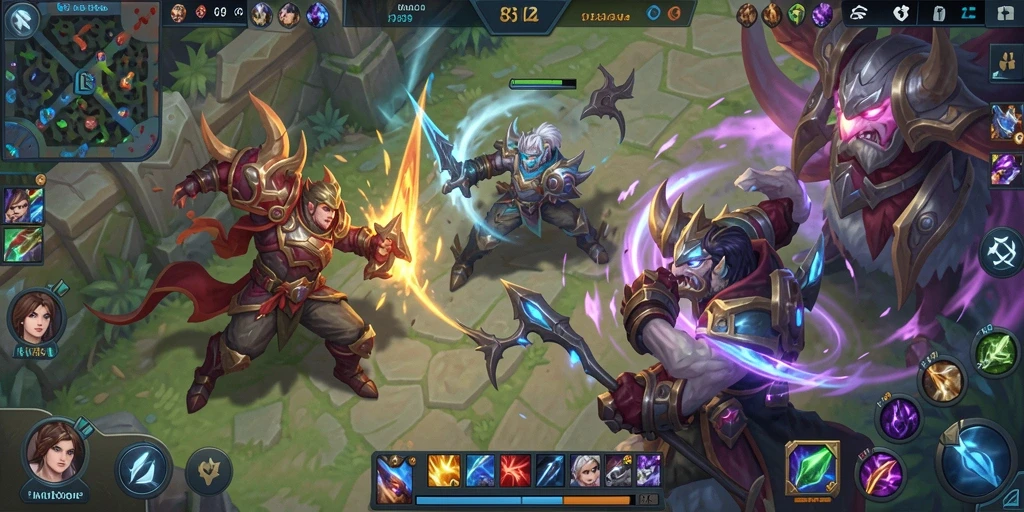 Screenshot gameplay <strong>8364</strong> saat pertarungan tim yang mendebarkan.