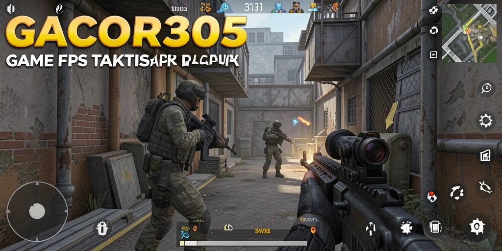 Screenshot GACOR305 menampilkan aksi seru dalam pertempuran FPS.