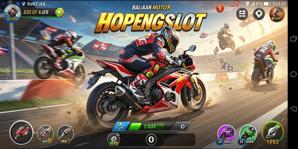 Gameplay seru balapan motor di HOPENGSLOT dengan aksi mendebarkan.
