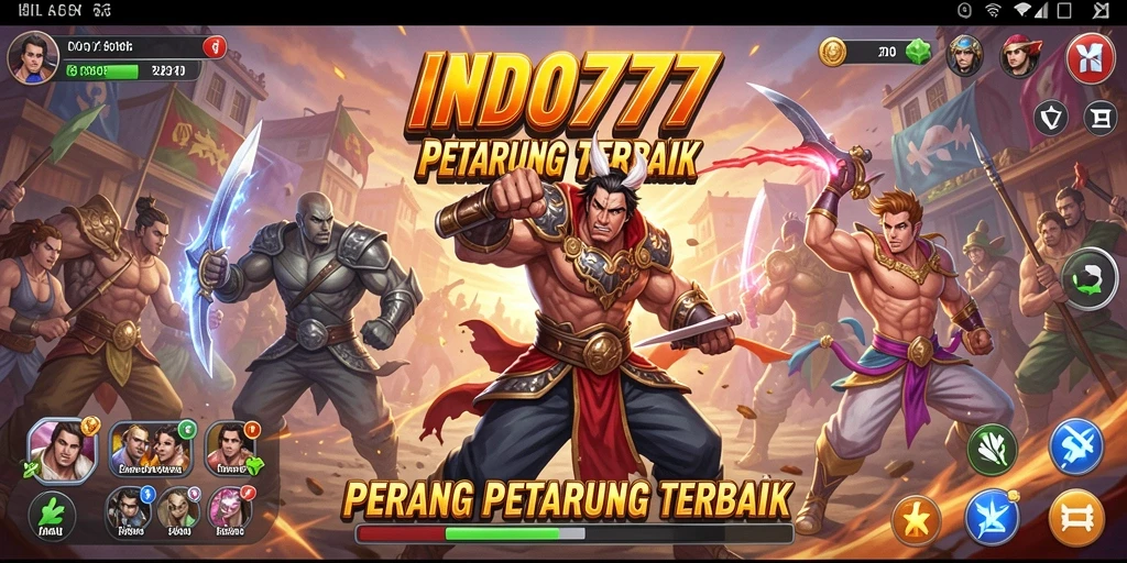 Screenshot utama menunjukkan pertarungan mendebarkan antara dua karakter Fighting.