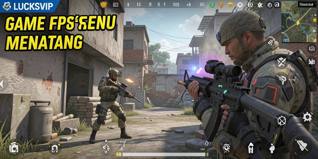 Tampilan permainan intens di LUCKSVIP dengan aksi tembak-menembak yang seru.