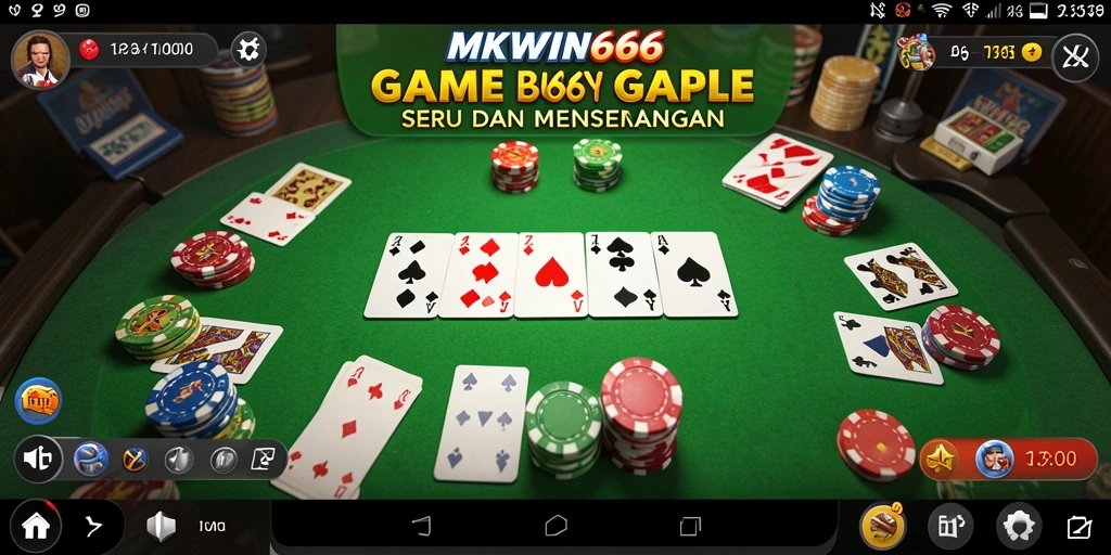 Screenshot gameplay seru di MKWIN666 yang menampilkan aksi Gaple.
