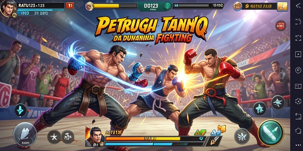 Tangkapan layar dari gameplay Fighting yang intens di RATU123.