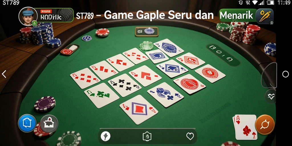Screenshot menampilkan gameplay Gaple yang seru dan menarik di ST789.
