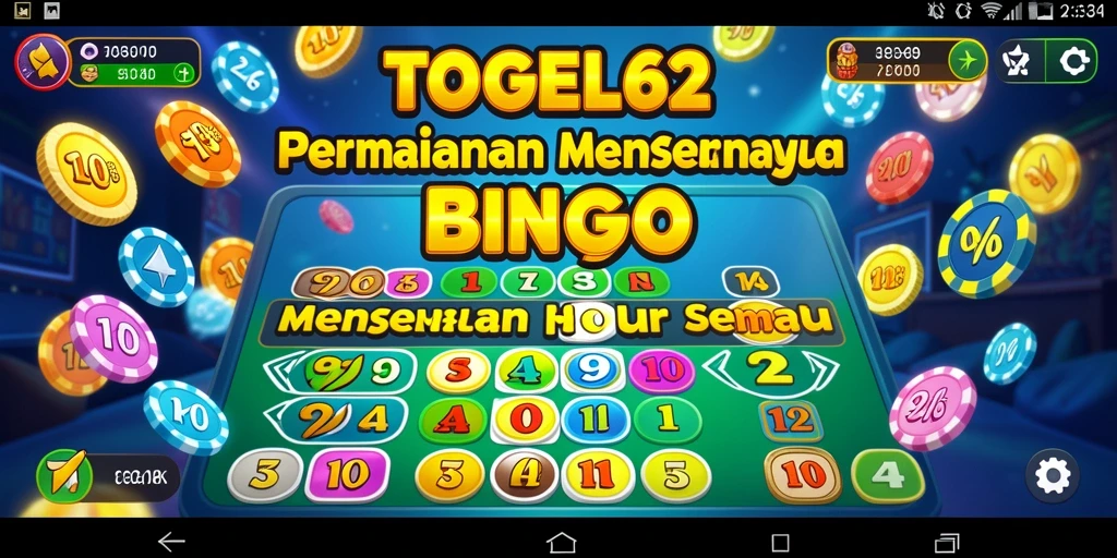 Tampilan utama gameplay Bingo TOGEL62 yang seru dan interaktif.