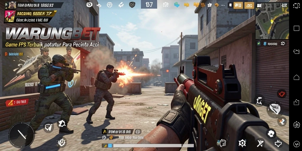 Gambaran mendebarkan dari gameplay <strong>WARUNGBET</strong> dengan aksi tembak-menembak yang intens.
